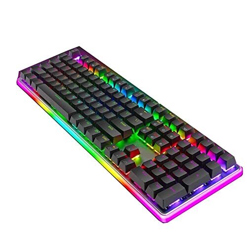 XYLXJ Toetsenborden Linear Action Gaming Toetsenbord En Muis Combo LED Regenboog Backlit Toetsenbord Met 104 Toetsenbord PC Gaming Toet