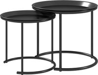 Homcom bijzettafel set - staal - Ø43 x 38H cm - zwart