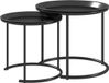 Homcom bijzettafel set - staal - Ø43 x 38H cm - zwart