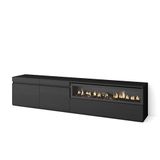 Skraut Home TV-Meubel, Lowboard, Elektrische haard, Zwart
