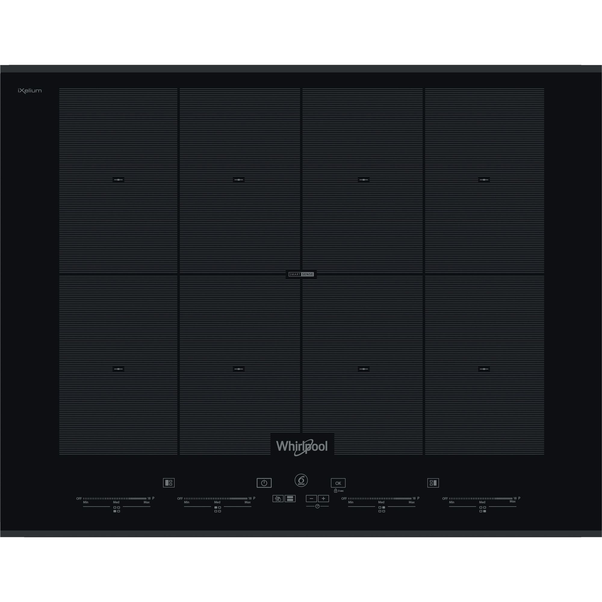 Whirlpool SMO 658C/BT/IXL Zwart 70 cm Inductiekookplaat met 8 Zones