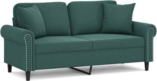 vidaXL Tweezitsbank 140 cm fluweel donkergroen