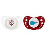 Chicco PhysioForma Air Red Lumi fopspeen 16-36 maanden, gloeit in het donker, siliconen zuiger, anatomisch en functioneel, ondersteunt de fysiologische ademhaling, rood, 2 stuks