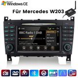 Junsun Mercedes-Benz 7-inch autoradio met GPS-navigatie, DVD/CD-speler, USB, Bluetooth en DAB+ voor CLC/CLK/C-klasse (modellen W203 en W209)