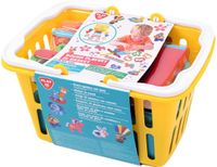 Playgo Play kleiset boetseerklei in winkelmand - 4 potjes en accessoires.