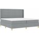 Maison Exclusive - Lit boxspring avec bandes lumineuses LED, gris clair, 200 x 200 cm, tissu