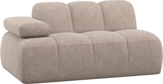 WOOOD Mojo 1,5-Zits Element Bank Arm Links - Wollig - Donkerzand