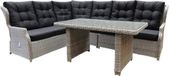 AVH-Collectie Ibiza hoek dining loungeset 5-delig verstelbaar wit grijs