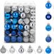 vidaXL Kerstballenset - 150 stuks - Blauw en zilver - 3 cm - Polystyreen