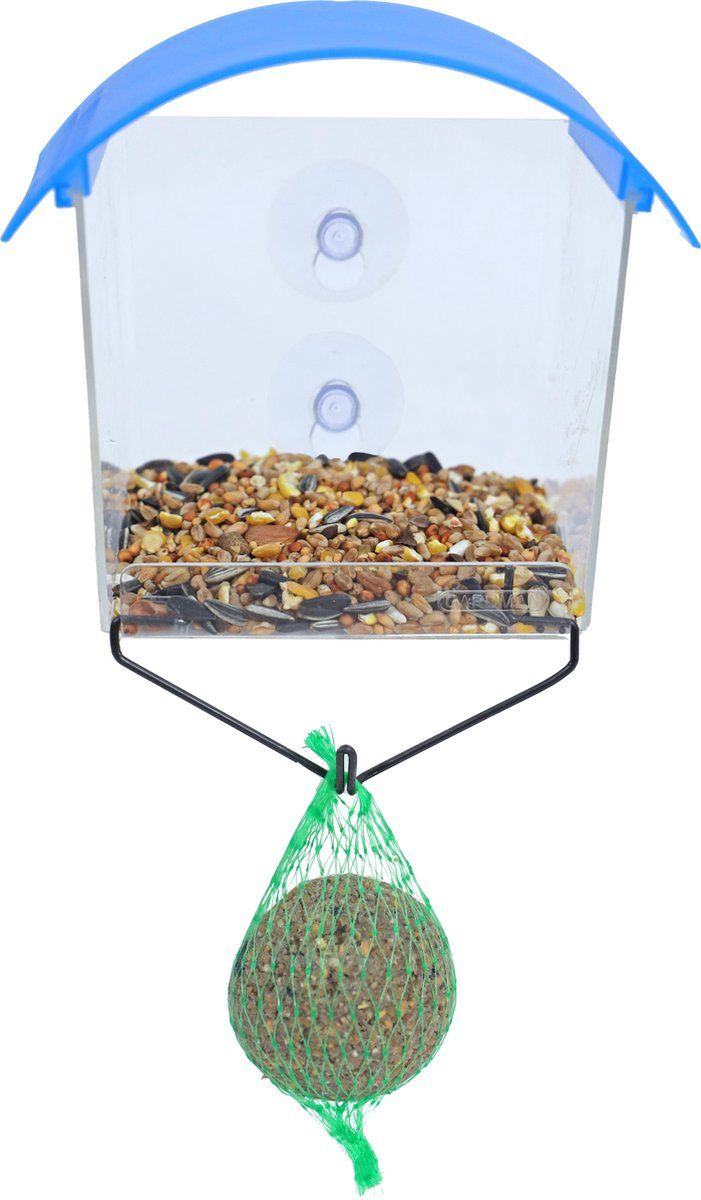 de Boon Window feeder plastic met 2 zuigers en mezenbolhouder.