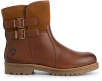 Travelin' Elva Dames Enkellaarzen Wolgevoerd Cognac