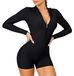 Omgoods - Damen-Jumpsuit für Yoga mit Reißverschluss