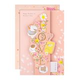 Hallmark Moederdagkaart met souvenir-bladwijzer, bloemenpatroon, moederdagkaart, oprecht gedicht, roze