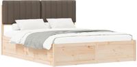 vidaXL Bedframe met gevoerd hoofdeinde, taupe, 160 x 200 cm
