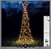 Anna's Collection Vlaggenmastverlichting Tree With Star On Pole With Base diameter70X200 cm 236 Led Classic kerstverlichting