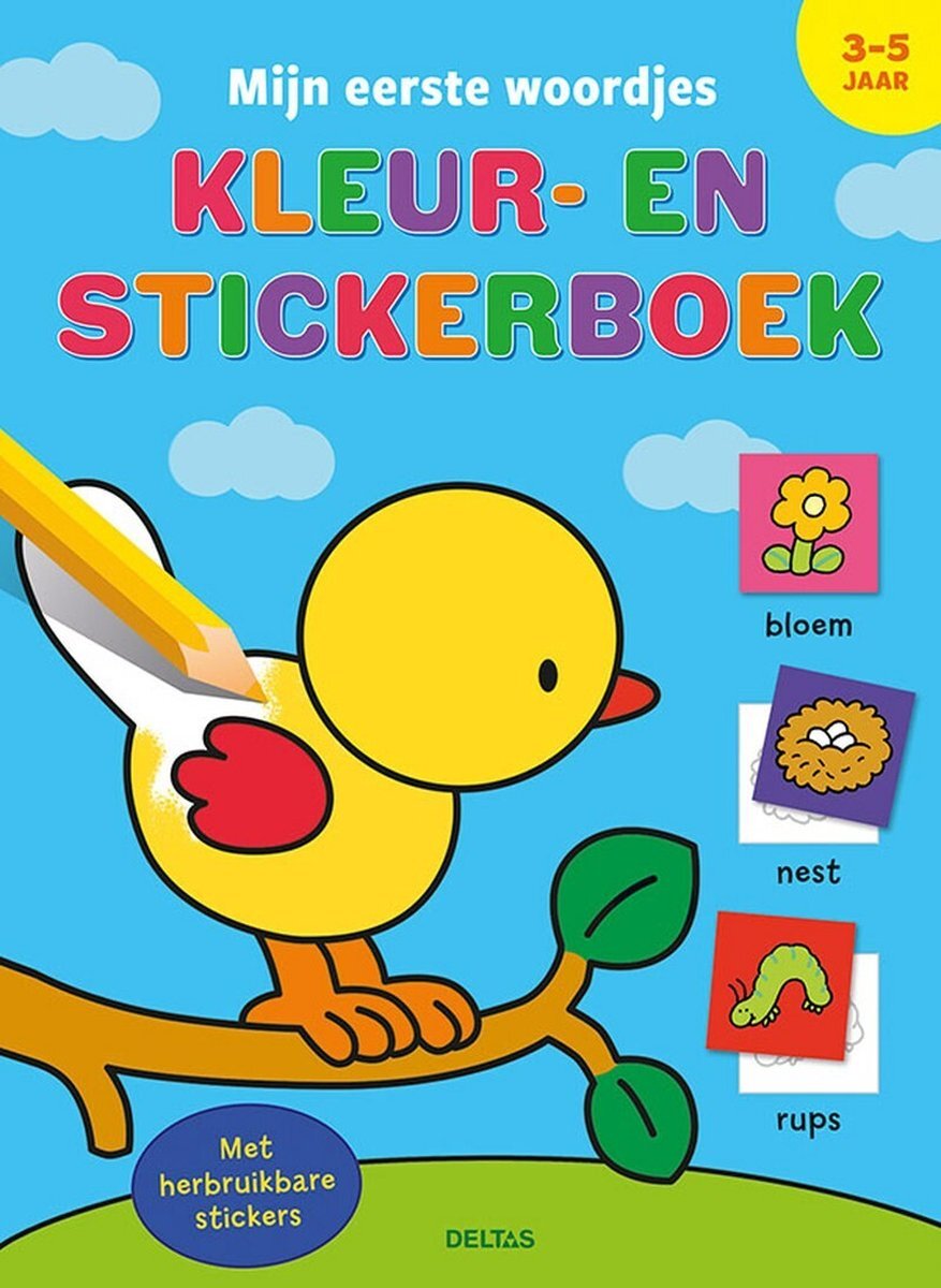 Deltas Mijn eerste woordjes kleur- en stickerboek (3-5 j.)