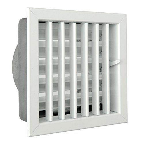 Ventilatierooster ingebouwd voor open haarden, aluminium gelakt wit, 180 x 180 mm