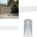 vidaXL Mur en gabion - 900x100x200 cm - Fer galvanisé - Argenté