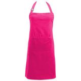 DII 100% katoen, kleurrijk unisex slabbetje chef-kok keukenschort, verstelbare nek- en taillebanden, voorzak, duurzaam, comfortabel, perfect voor koken, bakken, barbecue - neonroze