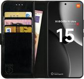 Rosso Element Wallet Book Case voor Xiaomi 15 Ultra - Zwart