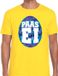 Bellatio Decorations Shoppartners Bv Geel Paas t-shirt met blauw paasei - Pasen shirt voor heren - Pasen kleding XL