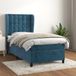 Maison Exclusive - Boxspringbed met matras, bleu foncé, 100x200 cm, velours