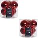 Decoris Kerstballen - 12x - rood - D8 cm - glas - glans en mat