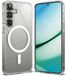 Ringke Fusion Magnetic | Hoesje Geschikt voor Samsung Galaxy S25 | Compatibel met MagSafe & Qi2 | Back Cover met Militaire Standaard | Transparant