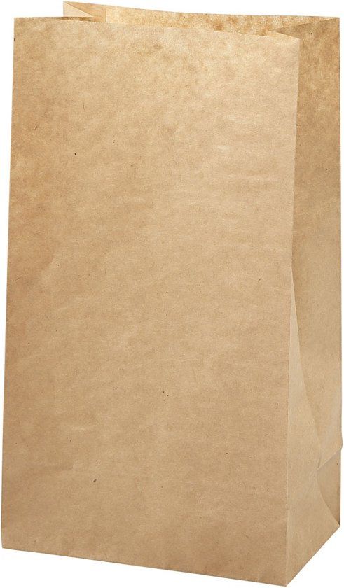 Creotime Papieren Zakken, 15x9x27 cm, 50 gr, Bruin, 100 Stuk