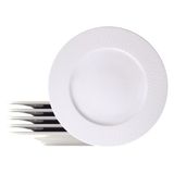 Tramontina Santorini porseleinen platte borden, rond, 28 cm, set van 6