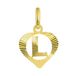 Lucardi Dames alfabet hanger hart - Letter L - 9 Karaat Geelgoud