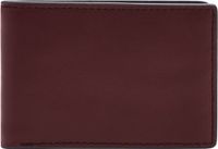 FOSSIL Leren Kaarthoes Steven Front Pocket Wallet Bifold Eggplant Rood