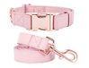 Set Tylish Set hondenhalsband en riem, verstelbare halsband met roségoud, zwaar belastbare metalen gesp riem voor kleine, middelgrote en grote honden (roze, S (31-42,9 cm)
