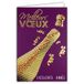 Kaart Gelukkig Nieuwjaar beste wensen van glanzend goud met witte envelop, formaat 12 x 17,5 cm, champagnefles, bubbels van geluk, Nieuwjaar, gemaakt in Frankrijk