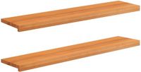 vidaXL Trapmatten 2 st Licht Bruin 110 x 30 x 2 cm Massief beukenhout