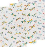 Now Designs Floursack Keukenhanddoeken, sneldrogend, katoenen handdoekenset, 3 stuks, libelle, 50 x 76 cm