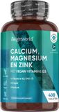 WeightWorld Calcium, Magnesium en Zink met Vitamine D3 - 400 vegan tabletten