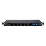 Infitronic INSV1009A 19 inch stekkerdoos stroomverdeler 1 HE 14-voudig + 1 x IEC C13 + 2 x USB opladen + 2 x afzonderlijke overspanningsbeveiliging