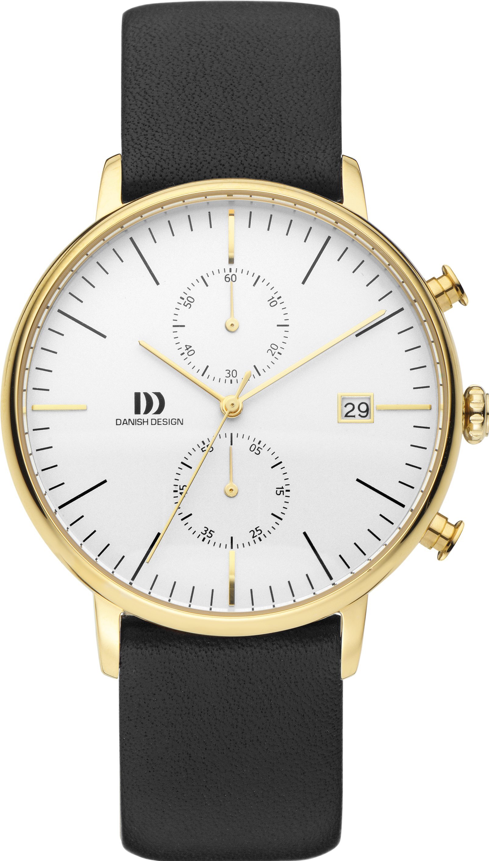 Danish Design IQ 11 Q 975 horloge heren zwart edelstaal doubl