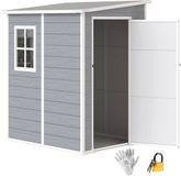 Outsunny Tuinhuis Aluminium en Kunststof Grijs