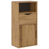 VidaXL Bijzetkast met lade ODDA, 40x24x79 cm, massief grenenhout