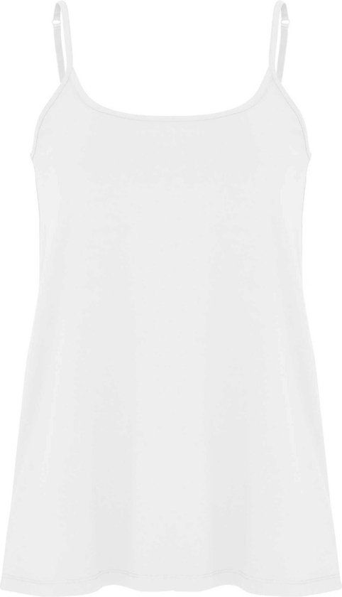 YOEK Dames Singlet spaghetti bandjes - Wit - Maat L
