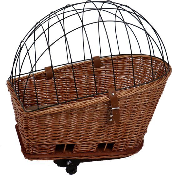 Duvo+ Provence Rieten Fietsmand Bagagedrager met Kussen