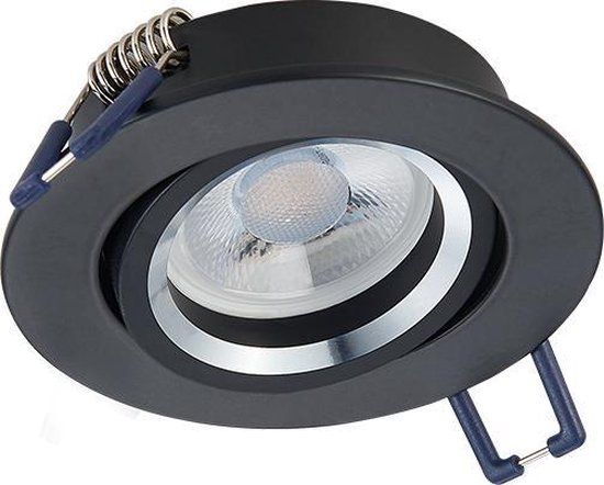 Philips SINOPE - GU10 Armatuur - Kantelbaar - Zwart/Zilver - Ø 8.5 cm - IP22