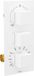 Mexen Cube thermostatische bad-douchekraan met 3 uitgangen, wit