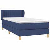 vidaXL Boxspringbed met matras, blauw, 90x190 cm, gestoffeerd