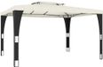 vidaXL Prieel met dubbel dak 3,98 x 2,98 m staal crèmekleurig