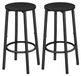 Tabouret de bar avec repose-pieds, structure en métal, réglable, couleur noire