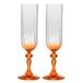 KROSNO Champagne glazen Set van 2, 220 ml, Oranje steel, Collectie Bubble