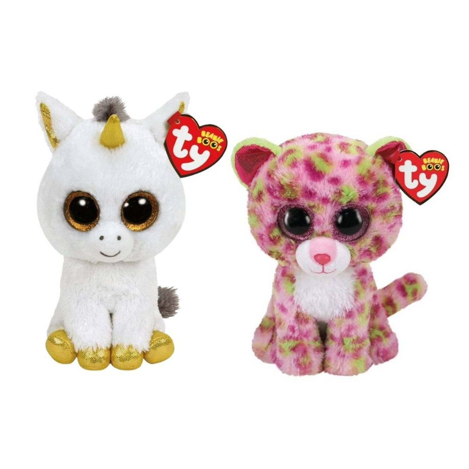 TY - Knuffel - Beanie Boo's - Pegasus Unicorn & Lainey Leopard